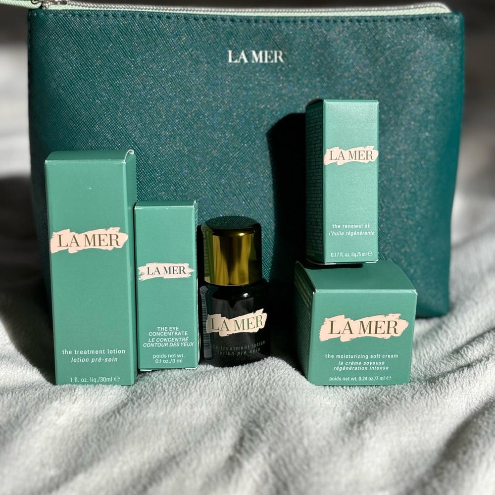 La Mer travel set with zip bag 6 piece set